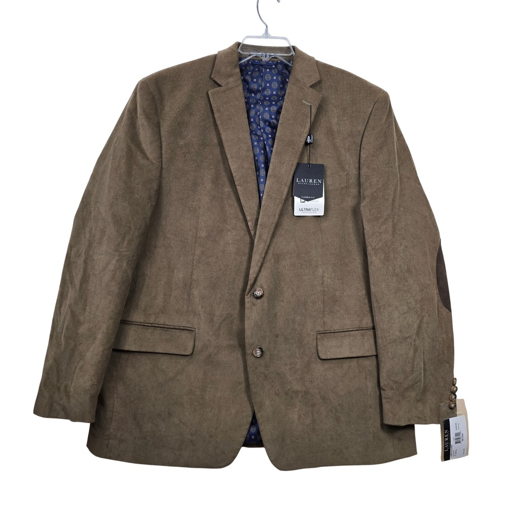 Lauren Ralph Lauren Mens 46L Camel Corduroy Ultraflex Elbow Patch Blazer NEW!
